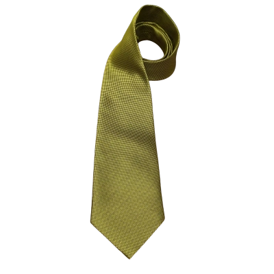 Unbranded Mens 100% Silk Tie Metallic Black  / Gold 