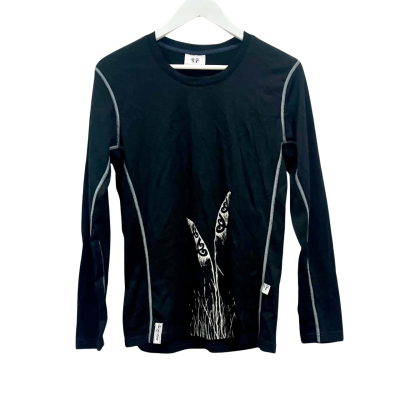 Kia Kaha Merino Black Long Sleeve Top Size 12