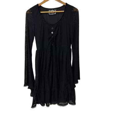 Killstar  Size L Black flared sleeve Lacey dress
