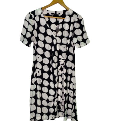 Stella Womens  Size 10 Midi Dress Black  / Pattern / White 