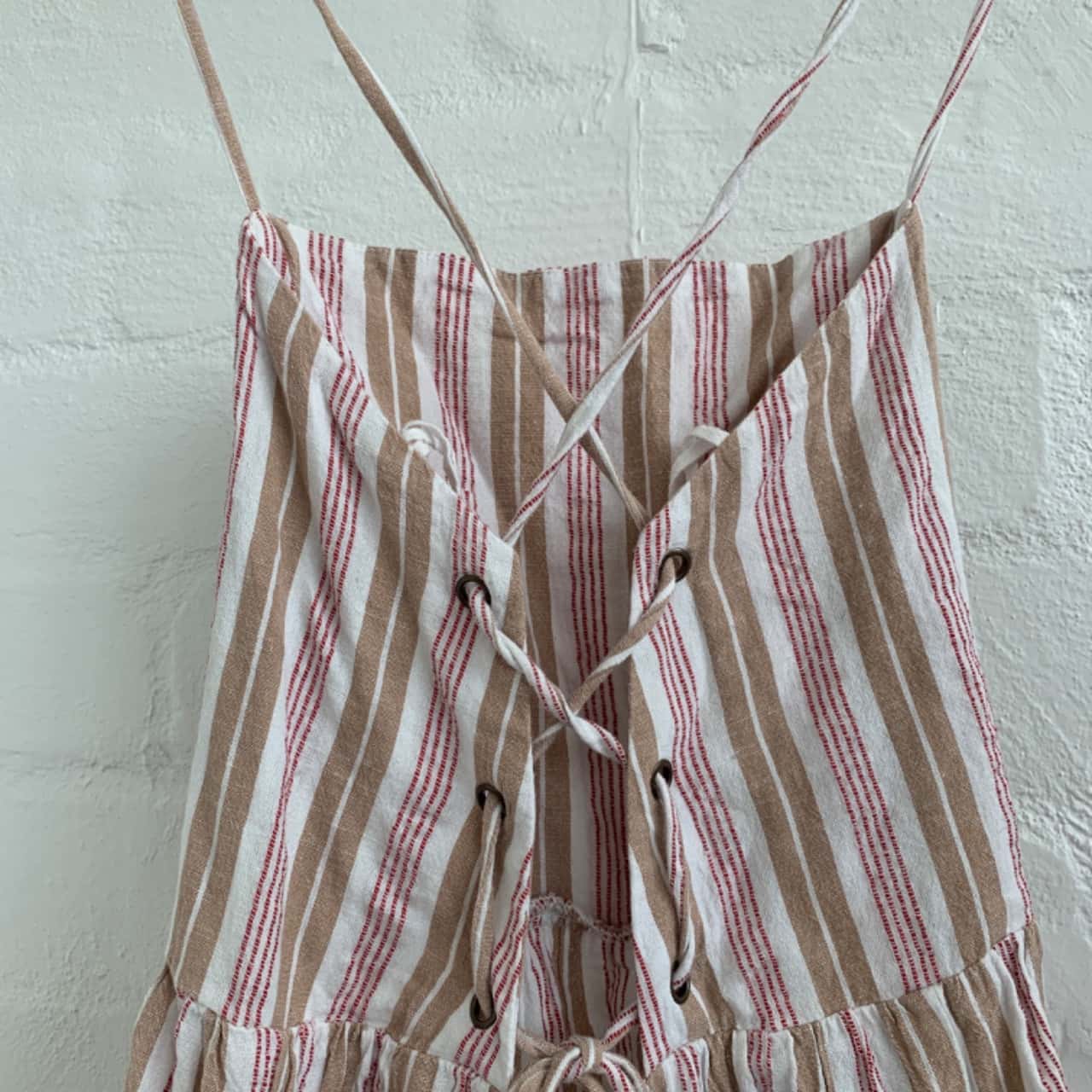 Billabong Size 12 Brown Striped Maxi Dress(s)