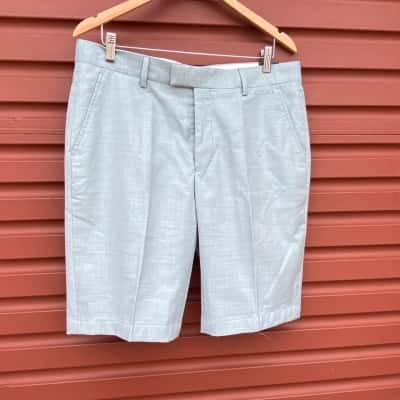 Tarocash Mens Size 35 Mid Green Slim Stretch Fit Shorts