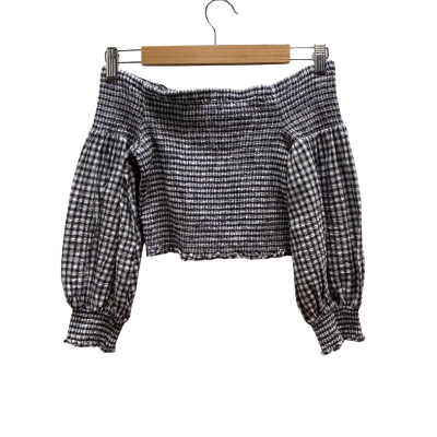 Seed Heritage Womens  Size 8 Navy Gingham Top