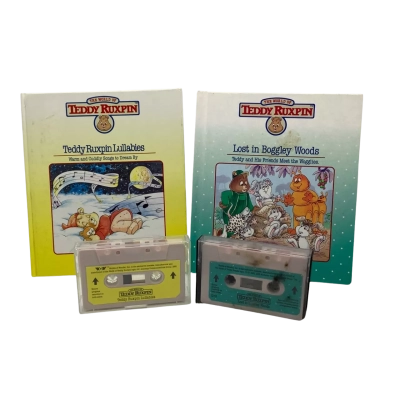 2 x Vintage Teddy Ruxpin Book & Cassettes. (Coll)