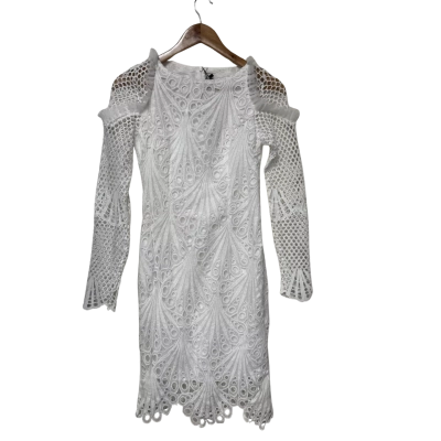 Giffniseti White Pattern Lace Fitted Dress Size Small BNWT