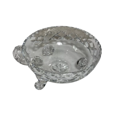Vintage Crystal Bowl Three legs - Diamond Cut