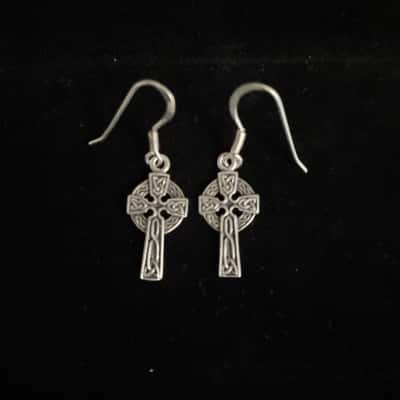 Vintage Sterling Silver Celtic Cross Earrings 