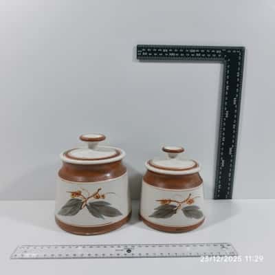 Anakie Pottery Vintage Ceramic Cannisters Duo Set 