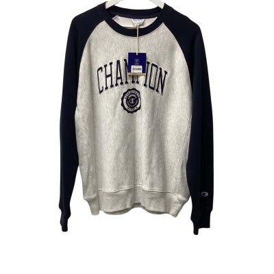 Champion Mens  Size L Jumper Grey / Navy Blue 