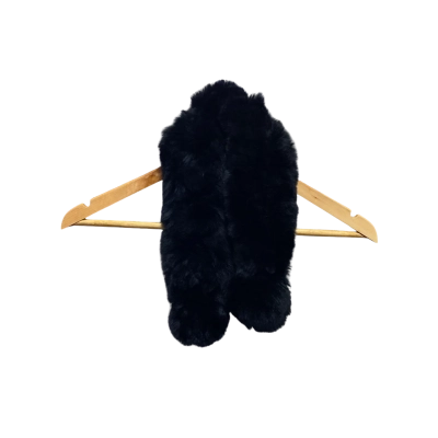  Womens  Rabbit Fur Short Scarf Black  
