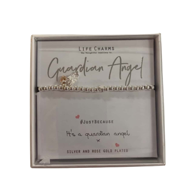  Womens Life Charm Beaded Bracelet Rose Gold / Silver 