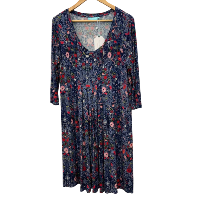 Blue Illusion Womens  Size L Floral Dress Blue 