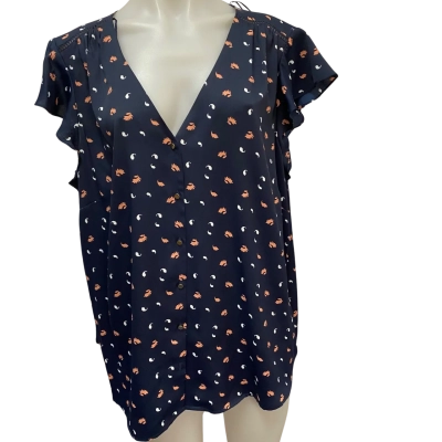 Basque Womens Vneck  Size 20 Blouse Midnight Blue 