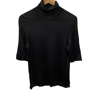 COS Women’s Size EUR- M Cropped Jersey Top Black  