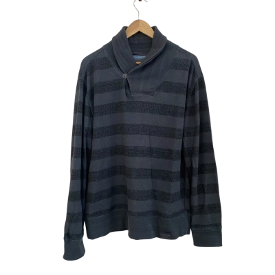 Calvin Klein Jeans Mens  Size L Roll Neck Jumper Black  / Blue / Grey 