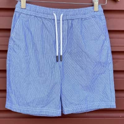 Bauhaus Kids Size 10 Navy Blue/White Pinstriped Cotton Shorts