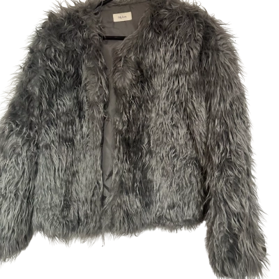Lily Loves Womens Faux Fur Grey Jacket Size 12
