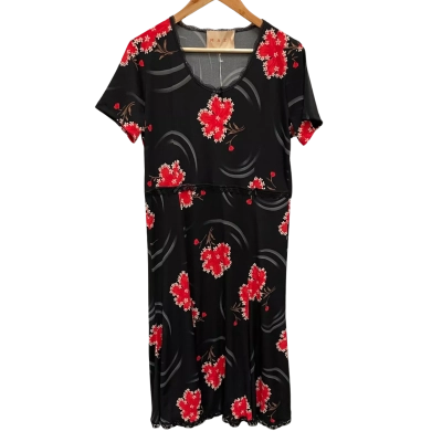 Mazi Black Floral ‘The Mabel Dress’ Size XL