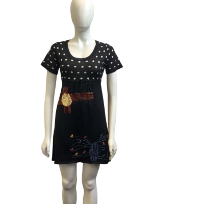 Brand New Tsumori Chicago Womens  Size 6 Wool Blend Mini Dress Black Mix