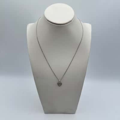 S925 Clear Stones Heart With letter "D" Necklace