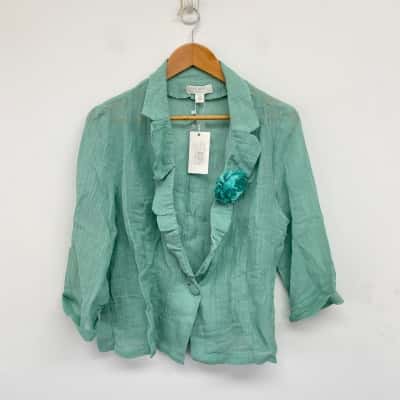 Boo Radley Aqua Long Sleeve Shirt  Size 14 