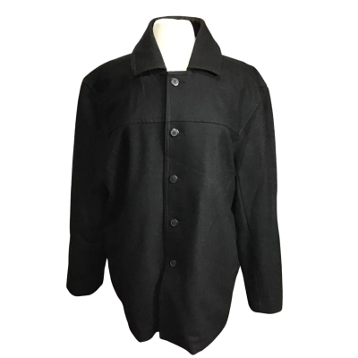 Tarocash Mens  Size L Wool Blend Black Winter Coat 