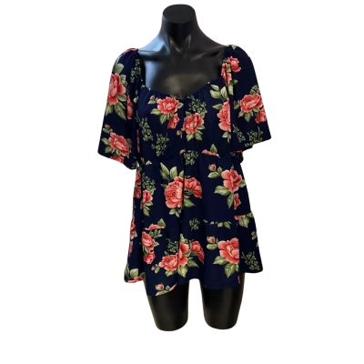 You+all  Womens  Size 20 Blouse Blue / Floral 