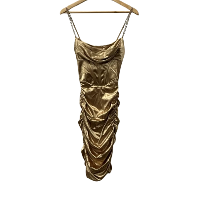 Oh Polly Womens Size 4 Mini Dress Gold