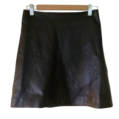 Kookai.   Black Leather Mini Skirt.   Size 36 