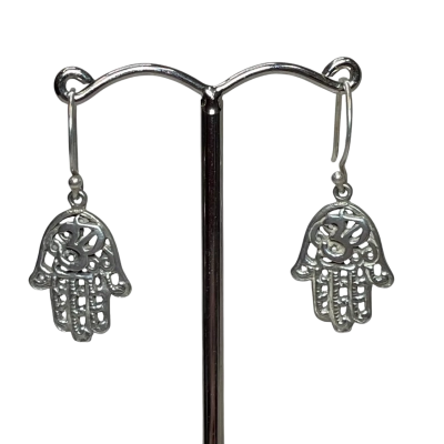 Womens Hook Dangly Earrings Sterling Silver