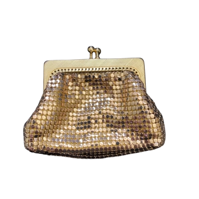  Womens Mesh Small Purse Gold 