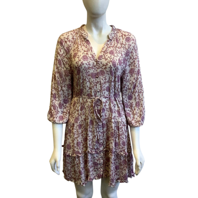 Tigerlily Women's Size 8 Mini Floral Dress White & Pink 
