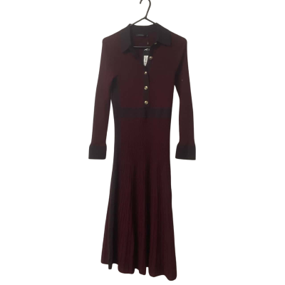 Womens Portmans  Size S Long Sleeve Dress Maroon 