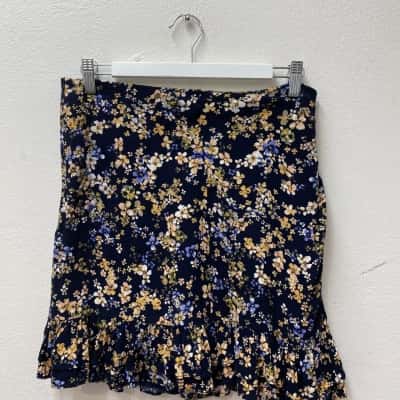 Dotti Womens Size 10 Blue / Cream / Floral 