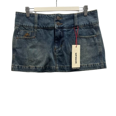 Worship Womens  Size 10 Mini Skirt Blue 