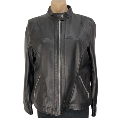 Wilsons Mens Size L Black Leather Jacket 