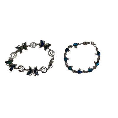 Set of 2 Kids Bracelet butterfly and kiwi 