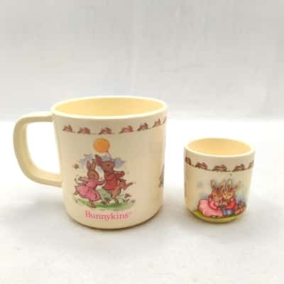 Vintage Royal Doulton Bunnykins Melamine Cup & Egg Cup  (office)
