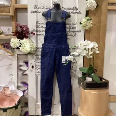 EVE WORKWEAR BRAND! BNWT RRP $144.00!! DESIGNED IN AUSTRALIA! DUNGAREE OVERALLS! Womens  Size M Overalls Navy Blue 