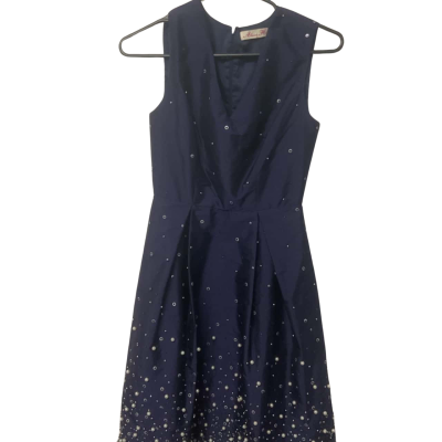 Women’s Alannah Hill  Size 6 navy blue with pearls and beadsCocktail Dress 