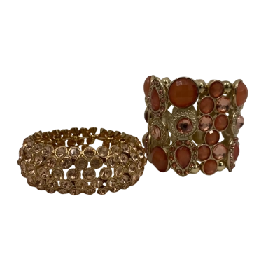 Unbranded Women's Bracelets 2 Pieces Rose Gold Elastic 