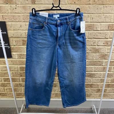 H&M Womens wide high waist jeans Size 14 