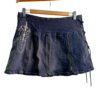 BNWT Black Friday Womens  Size 12 Denim Skort Black  