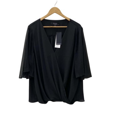 Portmans Curve Womens  Size 24 Short Sleeve Top Black  