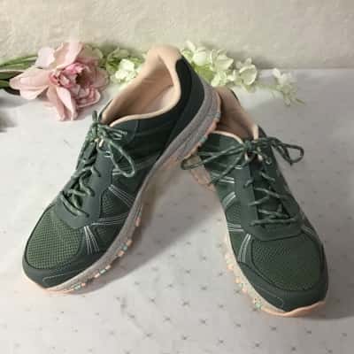 Skechers Memory Foam Trail Womens Size 11 / 41 Olive Green / Pink Sneakers