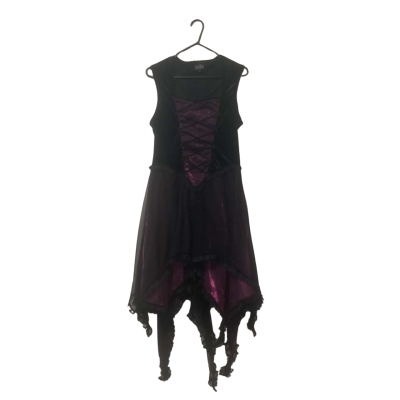  Womens Sinister Size XL Gothic Sleeveless Dress  Black  / Magenta
