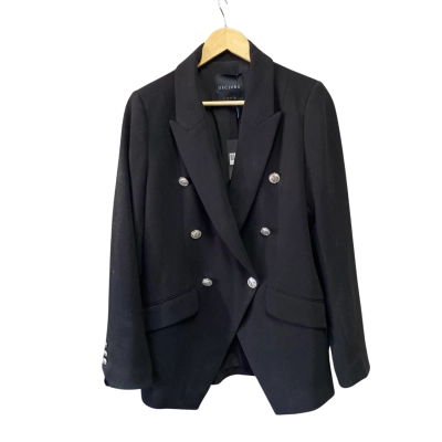 Decjuba Womens  Size 14 Longline Blazer Black  RRP $179.95