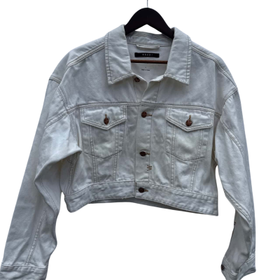 Ksubi Womens Cropped Denim Jacket Size L Off White 