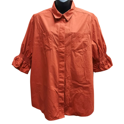 DAVID LAWRENCE Size 16 Terracotta Colour 3/4 Sleeve Shirt with Shirred Detail