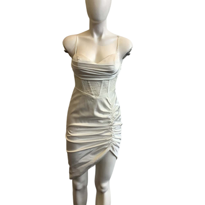 BNWT Saints + Secrets Women's Size 8 Satin & Lace Mini Dress White 